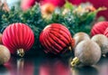 Christmas ornaments waiting to be hung up around the house. Royalty Free Stock Photo