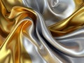 Shiny gold and silver liquid color wavy abstract background Royalty Free Stock Photo