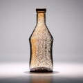 Shiny Gold Speckled Bottle With Bumpy Texture On Solid White Background Royalty Free Stock Photo