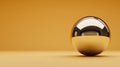 A shiny gold sphere with a reflective surface. Royalty Free Stock Photo