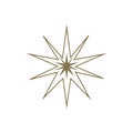 Shiny Gold Star. Form of first. Illustration for design on white background