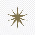 Shiny Gold Star. Form of first. Illustration for design on white background