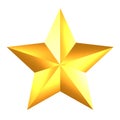 Shiny Gold Star on white background Royalty Free Stock Photo