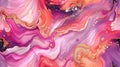 Shiny Gold Swirls on Pink, Purple, Orange Marble