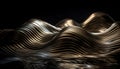 Shiny gold wave pattern on dark backdrop generated by AI Royalty Free Stock Photo