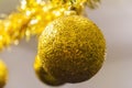 Shiny golden ball for Christmas tree decoration Royalty Free Stock Photo