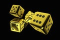 Shiny Golden Casino Dices Royalty Free Stock Photo
