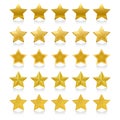 Shiny golden five stars