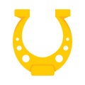 Shiny golden horseshoe vector flat icon