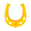 Shiny golden horseshoe vector flat icon