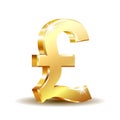 Shiny golden pound currency symbol. Vector illustration Royalty Free Stock Photo