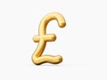 Shiny golden pound symbol 3d illustration Royalty Free Stock Photo
