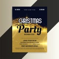 Shiny golden premium christmas invitation party flyer template