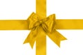 Perfect golden satin bow Royalty Free Stock Photo