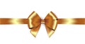 Shiny golden satin ribbon. Vector isolate gold bow Royalty Free Stock Photo