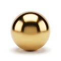 Shiny golden sphere with reflective surface and smooth texture Royalty Free Stock Photo