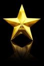 Shiny golden star - 3d rendering Royalty Free Stock Photo