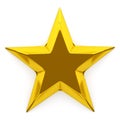 Shiny golden star - 3d rendering Royalty Free Stock Photo