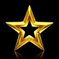 Shiny golden star - 3d rendering Royalty Free Stock Photo