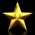 Shiny golden star - 3d rendering Royalty Free Stock Photo