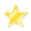 Shiny golden star with light bulbs on a white background. Vector stock illustration for banner