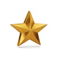 A shiny golden star with a three-dimensional and reflective surface design Royalty Free Stock Photo