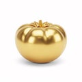 A shiny golden tomato, isolated on a white Royalty Free Stock Photo