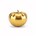 A shiny golden tomato, isolated on a white Royalty Free Stock Photo