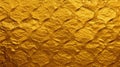 Shiny golden yellow metallic foil repeat pattern on a seamless gold leaf background texture Royalty Free Stock Photo