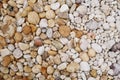 Brown and white pebble beach stone background Royalty Free Stock Photo
