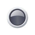 Shiny Gray Round Button Glossy Reflective Circular Object Chrome Rim Element Royalty Free Stock Photo