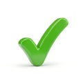 A shiny green checkmark symbolizing approval or confirmation Royalty Free Stock Photo