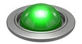 Shiny green orb in metallic bezel button symbol ready for use Royalty Free Stock Photo