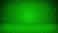 Shiny green particles or glitters fall and settle on the surface. Background or place for your objects, advertisement or