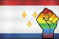 Shiny Grunge New Orleans and Gay flags Royalty Free Stock Photo