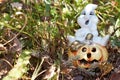 A Shiny halloween pumpkins made of ceramic Royalty Free Stock Photo