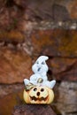 A Shiny halloween pumpkins made of ceramic Royalty Free Stock Photo