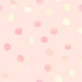 Shiny hand drawn dotted seamless pattern. Vector grunge textured foil gradient circles on pastel pink background Royalty Free Stock Photo