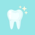 Shiny healthy tooth, cute colorful vector icon illustration