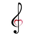 Shiny heart treble clef