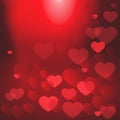 Shiny Hearts Bokeh Valentine Day Background Template Poster Royalty Free Stock Photo