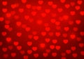 Shiny hearts on red
