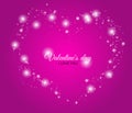 Shiny hearts on a red color background. Valentine`s Day Royalty Free Stock Photo