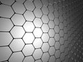 Shiny Hexagon Pattern Dark Metallic Silver Background