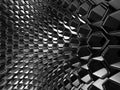 Shiny Hexagon Pattern Dark Metallic Silver Background Royalty Free Stock Photo