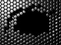 Shiny Hexagon Pattern Dark Metallic Silver Background