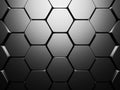 Shiny Hexagon Pattern Dark Metallic Silver Background Royalty Free Stock Photo