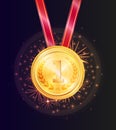 Shiny Honorable Gold Medal for First Place Win