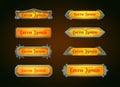 Shiny horizontal orange game templates Royalty Free Stock Photo