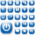 Shiny Icons Business Internet Website Set Blue Royalty Free Stock Photo